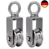 Umlenkrollen Mit 2 Kugellager, Seilrolle Fitness Edelstahl 304 Flaschenzug FüR