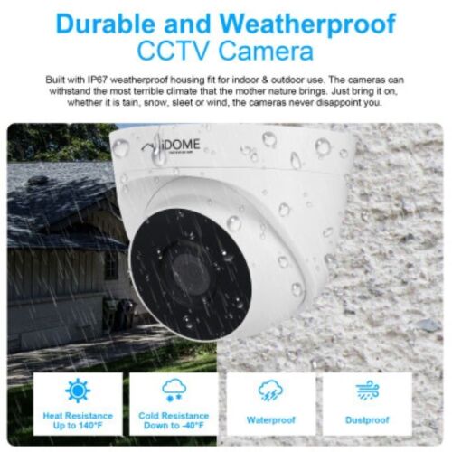 IDOME CCTV HOME SECURITY DOME CAMERA 2MP 3.6M HD OUTDOOR IR NIGHT VISION 4 IN 1 - Picture 4 of 6