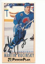 MARTIN RUCINSKY Autographed Signed 1993-94 Power Play card Quebec Nordiques COA