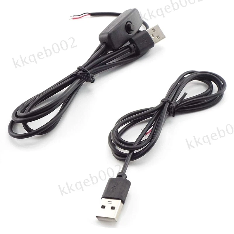 5V DC 2pin 1M USB Connector power supply LED light on/off Switch button Cable - Image 2 of 4