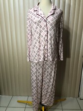 Alfani Long Sleeve Pajama Set XXXL Button Down Lounge Sleepwear PJs Pink Womens