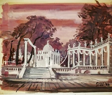 BORIS LEVEN Original HAND SIGNED Art Director's Sketch Film & Theatre Production