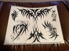  Lot 6 Vintage Tattoo flash art laminated sheet Brad Schneider