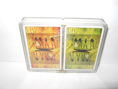 NEW 2 Deck Grimaud Egyptian Papyrus Playing Cards in Plastic Case Made in France
