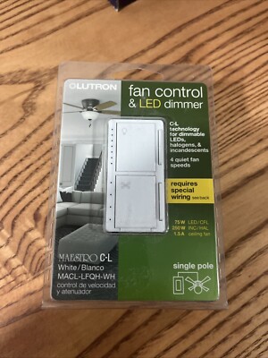Lutron Maestro Fan Control and Light Dimmer - White