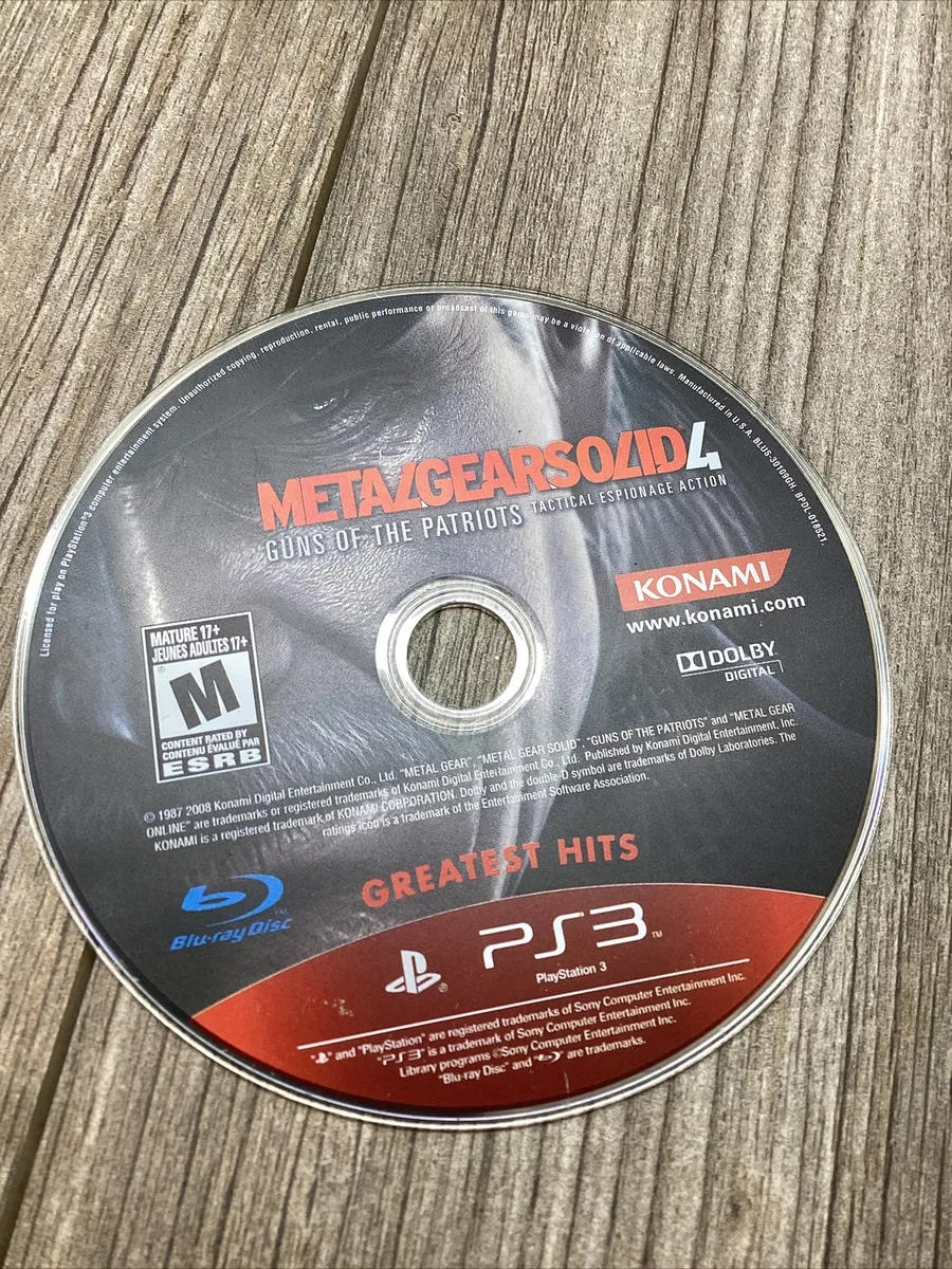 Metal Gear Solid 4: Guns of the Patriots, PlayStation 3, PS3, 2008