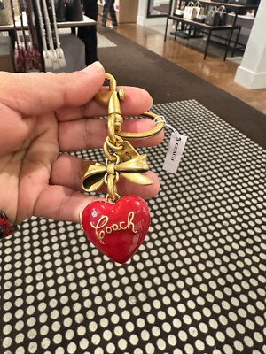 BN Coach CZ276 Bow Heart Locket Bag Charm | eBay
