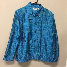 Chico's Design Art to Wear Jacket Beaded Embroidered Silk Size 0