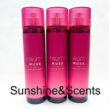 3-PACK Bath Body Works FRUITY MUSK Fine Fragrance Mist Body Spray 8oz Ea. NEW