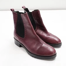 Barbara Barbieri Oakbark Red Leather Pull On Chelsea Ankle Boots Womens US 6