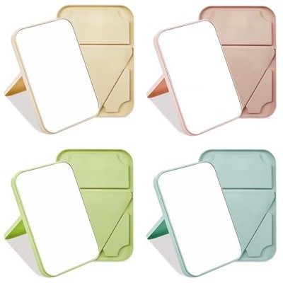 8 Pack Table Mirror with Stand, 8 Inch Portable and Foldable Desktop Makeup