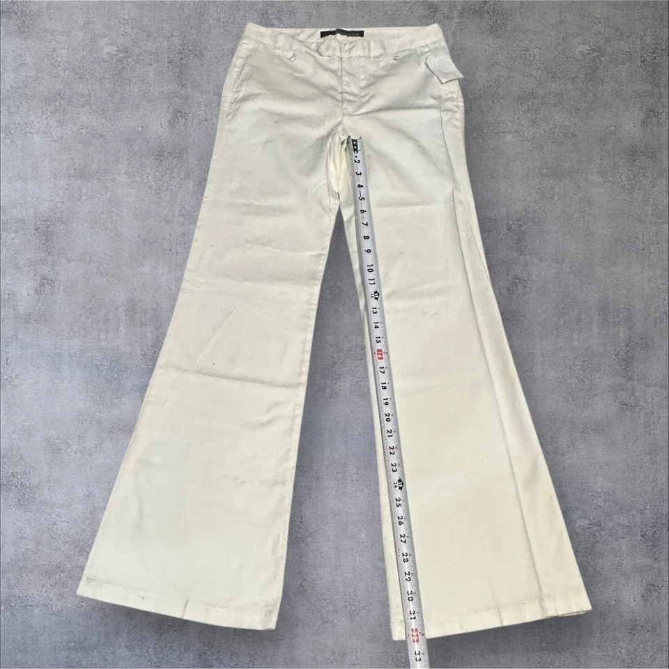 Pantalones acampanados Level 99 crema pierna ancha talla 28 Nordstrom Rack - Leer Foto 2 de 4