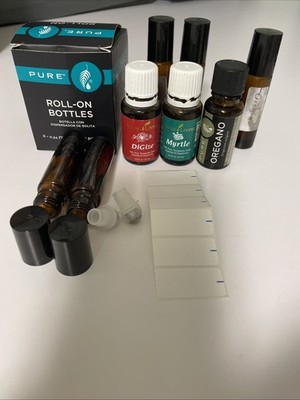 Essential Oils And Amber Roll-on Bottles