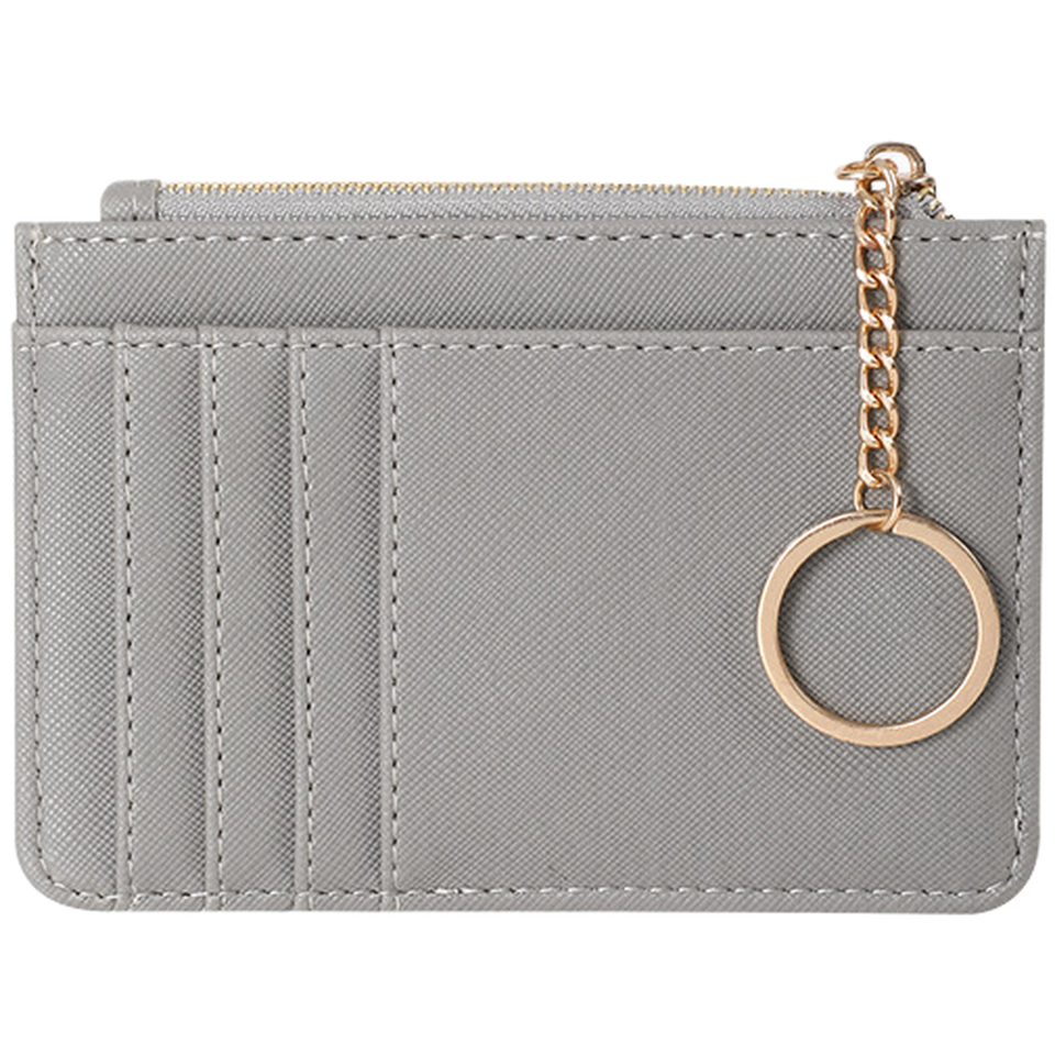 Women's Compact Card Wallet with Zippered Coin Pocket and 5 Card ...
