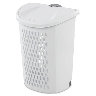 Sterilite Ultra  Wheeled Hamper Plastic Adult, White