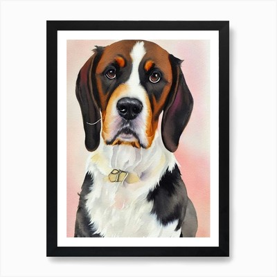 Petit Basset Griffon Vendeen Waterc gerahmtes Wandbild Poster Leinwanddruck Bild