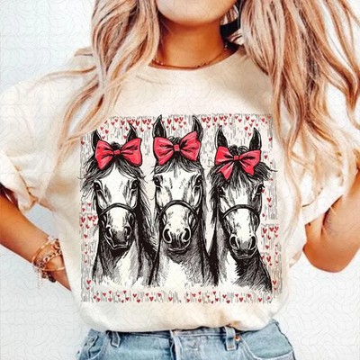Valentine Horse Shirt   Cute Pony Love Heart Western Tee