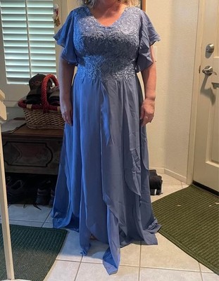 slate blue lace bridesmaid dress Garden Slate Blue Strapless Lace Tulle A-Line Formal Attire