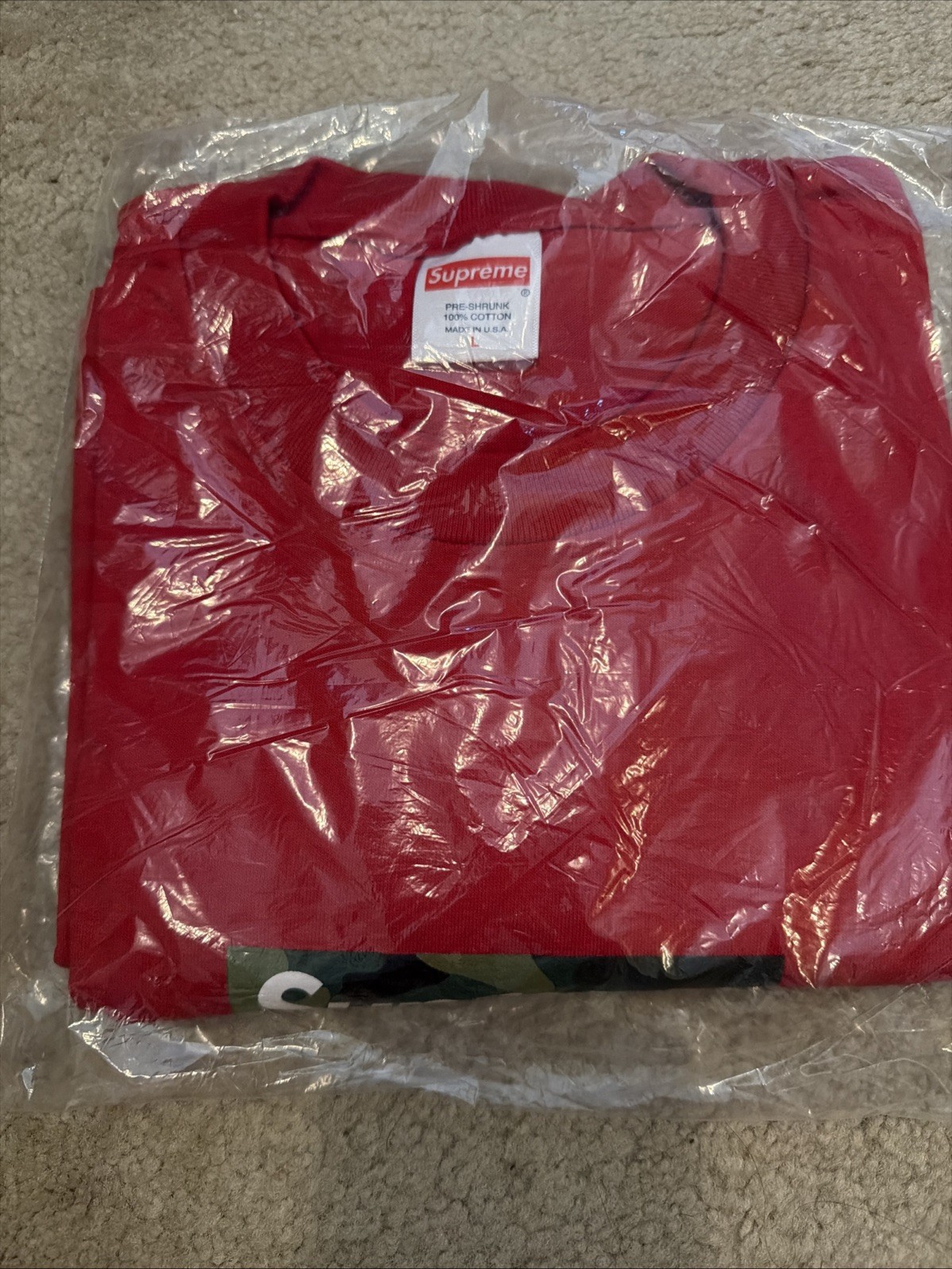 Supreme Red Camo Box Logo Tee Size Large FW23 Brand New Made In USA Authentic thumbnail 2