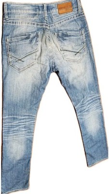 BKE Carter Straight Jeans Men 31 XL (31x36) Denim Buckle Distress Designer Denim