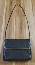 Vintage Black Aluminum Metal Mesh Evening Bag Purse Clutch Hong Kong
