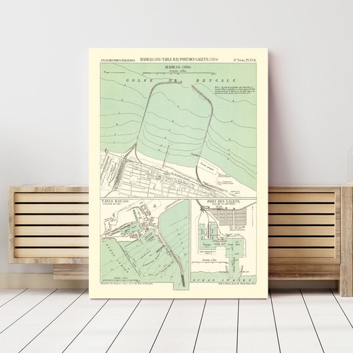 Old Map of Chennai 1884 - Vintage India Art Wall Decor Print - Picture 3 of 29