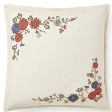 Ralph Lauren Home Macall Hand Embroidered Down Throw Pillow 18" x 18" New $255