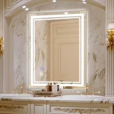 Frontlit  Backlit Bathroom Mirror with Lights 32x24 in, Led Mirror for