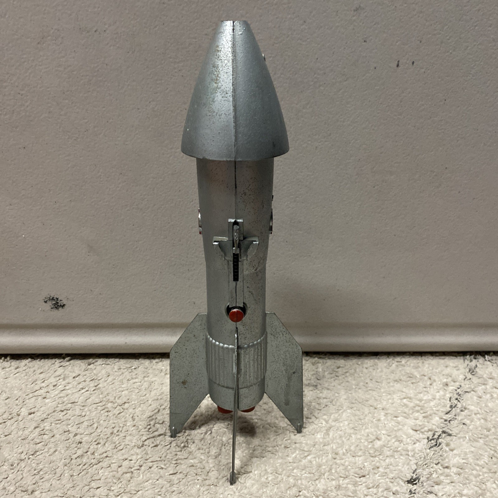 Vintage Rocket Ship Bank Works! ~ 1957 Astro Mfg. ~ Space Age Mid Century Modern