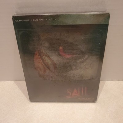 Saw Unrated (4K/Blu-ray, 2023, STEELBOOK, 2-Disc) Tobin Bell James Wan horror