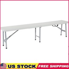 Heavy Duty Resin Folding Bench Portable Indoor Outdoor Utility Seating New