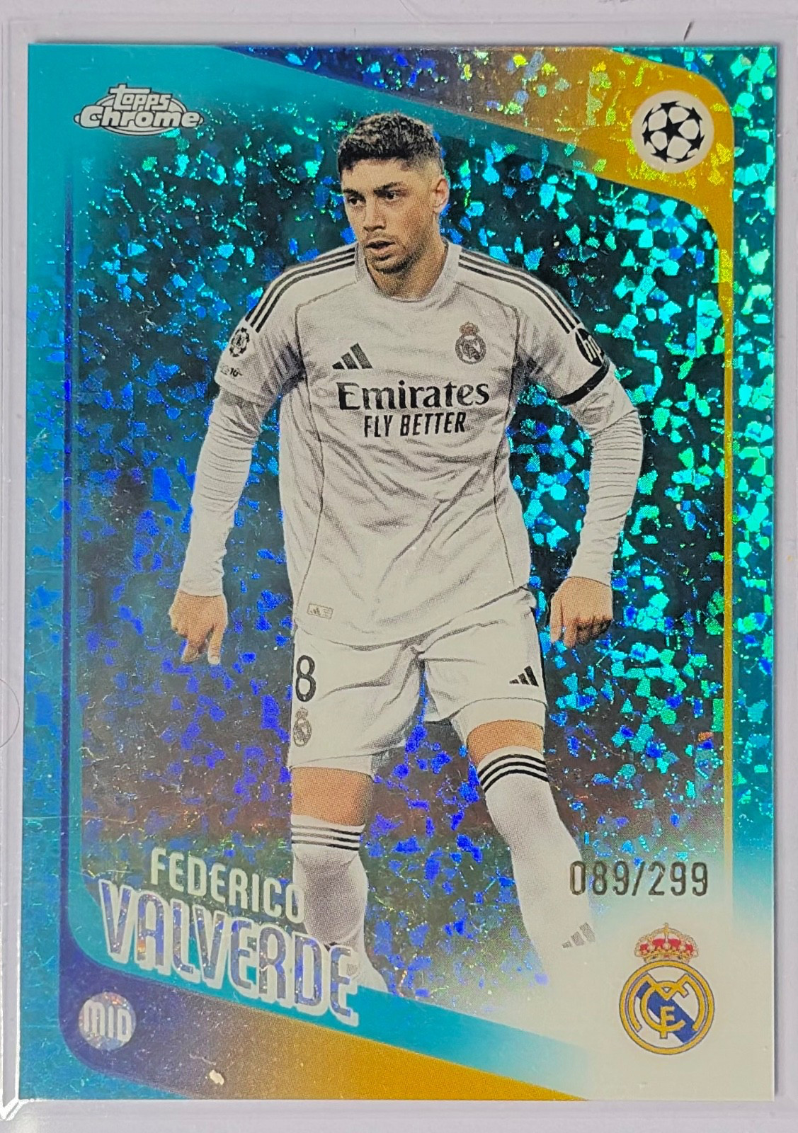 Federico Valverde 2025-26 Topps Chrome UEFA TEAL MINI-DIAMONDS /299 #65 Uruguay