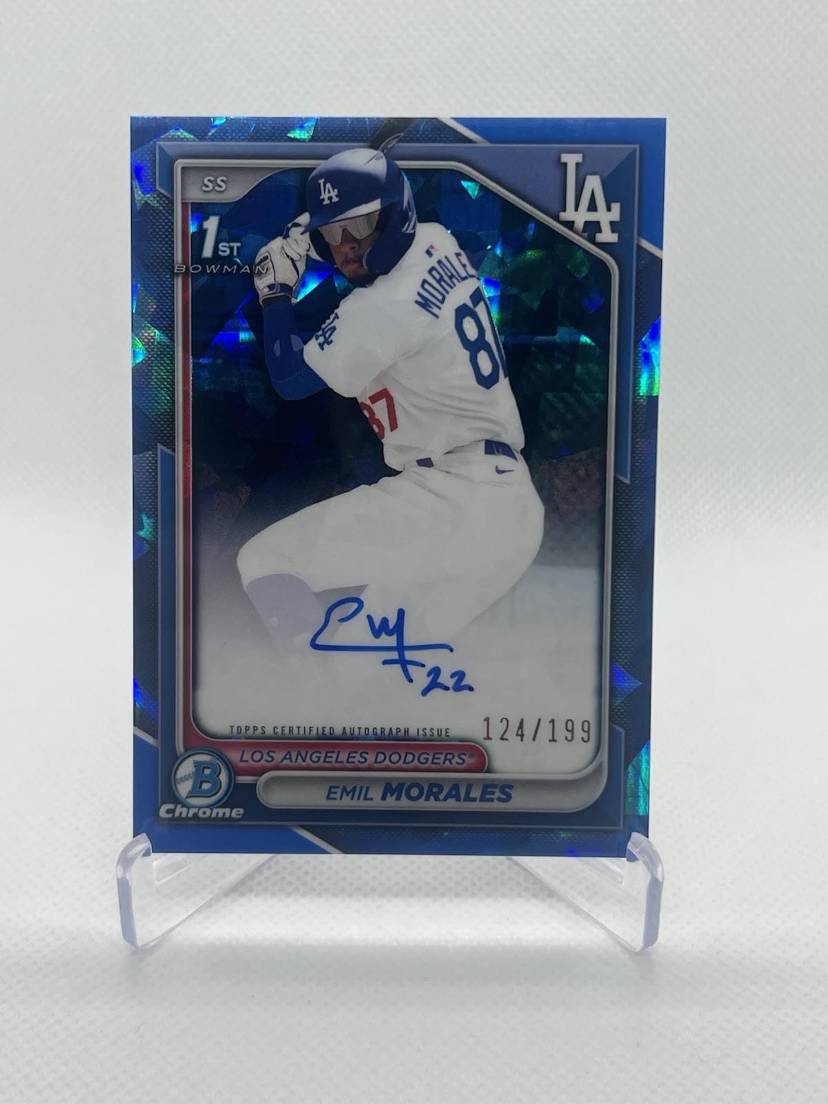 2024 Bowman Chrome Sapphire Edition Prospects Autographs Emil Morales 1st /199