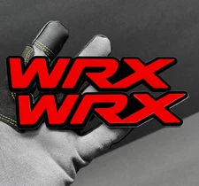 (2PC) RED "WRX" JDM Emblems 3D Acrylic Fender/Grill/Tailgate Badges Racing