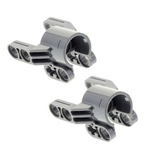 2x Lego Technic Halter 4x3x2 dunkel grau Schraub Zylinder 4528038 65767 61904