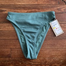 Nike Women  s Small High-Waisted Cheeky Bikini Swim Bottom Green NESSD234 302 NWT