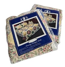 Country Cottage Quilts NIP 2 Pkg. Pillow Shams Handmade Patchwork Cotton 21x27"