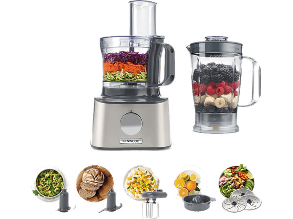 Picadora - Kenwood Multipro Compact FDM301SS, Procesador de Alimentos,800 W, 2.