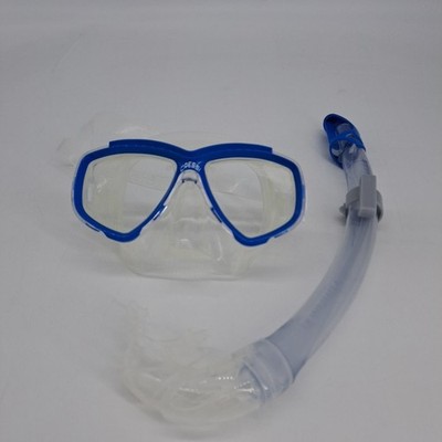 CRESSI Perla+Mexico Combo Einheitsgröße Clear/Blue - Combi Set Maske+Schnorchel 