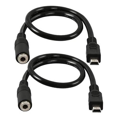 Qaoquda (2-Pack) Mini USB Male to 3.5mm Female Audio Cable for Active Clip Mi