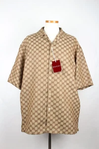 Veste chemise manches courtes en toile Gucci GG 48 87245942