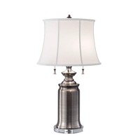 Weiß Nickel Klassisch Tischlampe Nachtlampe 2X60W/E27 41X69 [Cm]