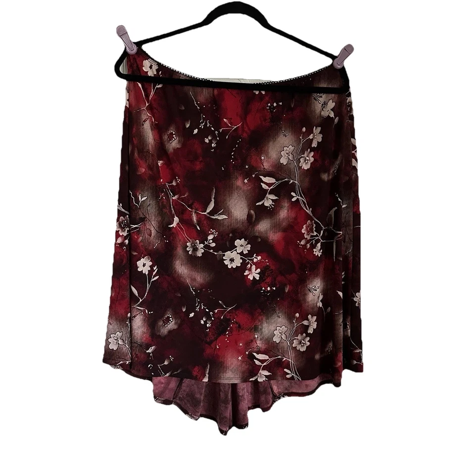 Винтажная женская юбка без застежек с цветочным узором Dressbarn размер 18/20 цвет Dark Fairy Whimsigoth Grunge - Изображение 2 из 4