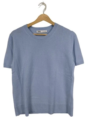 ZARA Pull à manches courtes Dames Pull T EU 38 bleu style décontracté - Photo 1/4