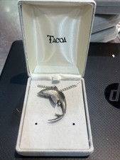 Tocoa Silver Colored Shark Necklace - Lemon Shark Charm - Ocean Sea Jewelry