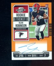 2023 Contenders Optic Orange Rookie Ticket #103 Bijan Robinson RC AUTO 25/50