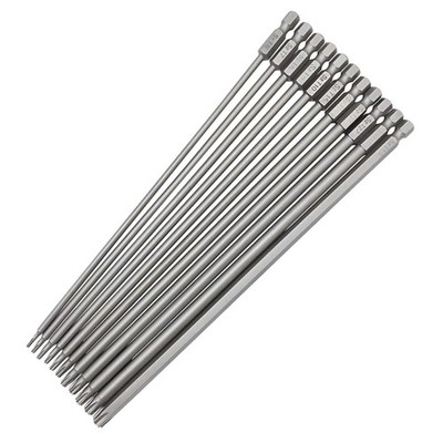 Torx Bit Set 11-tlg. 200mm lang S2 Stahl magnetisch 1/4'' Sechskant