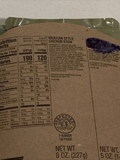 US Military MRE Entree Mexican Style Chicken Stew Hunting Camping
