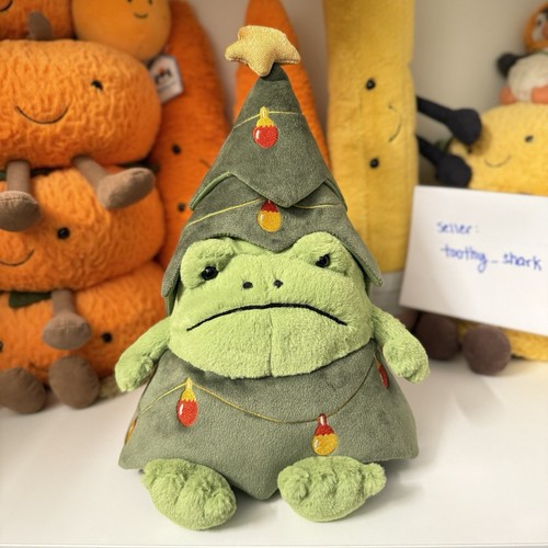 Jellycat Christmas Tree Ricky Rain Frog BNWT New - 100% Real - Fast Ship from US - 第 1/5 張圖片