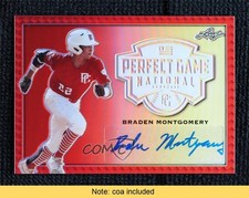 2020 Leaf Perfect Game National Showcase Metal 1/1 Braden Montgomery Auto 1v3